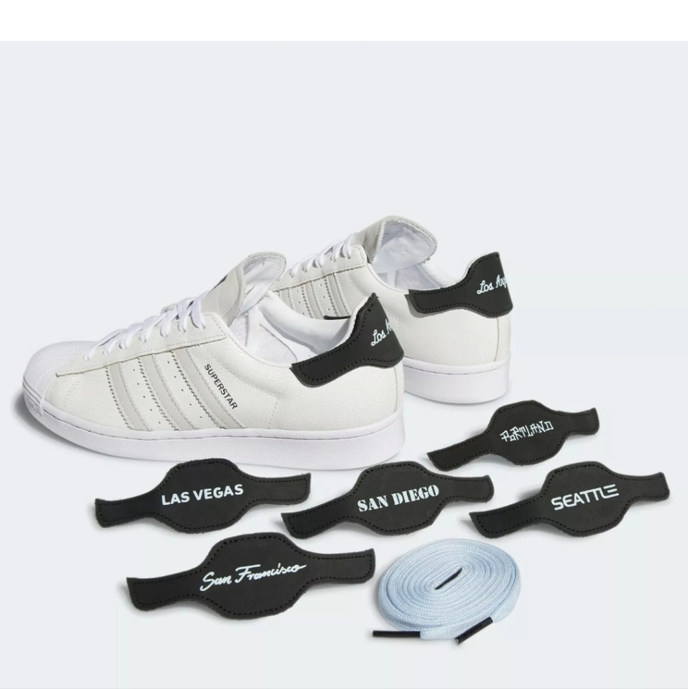 Adidas Superstar City series mens size 10.5 (box,laces,city velcro city's) New